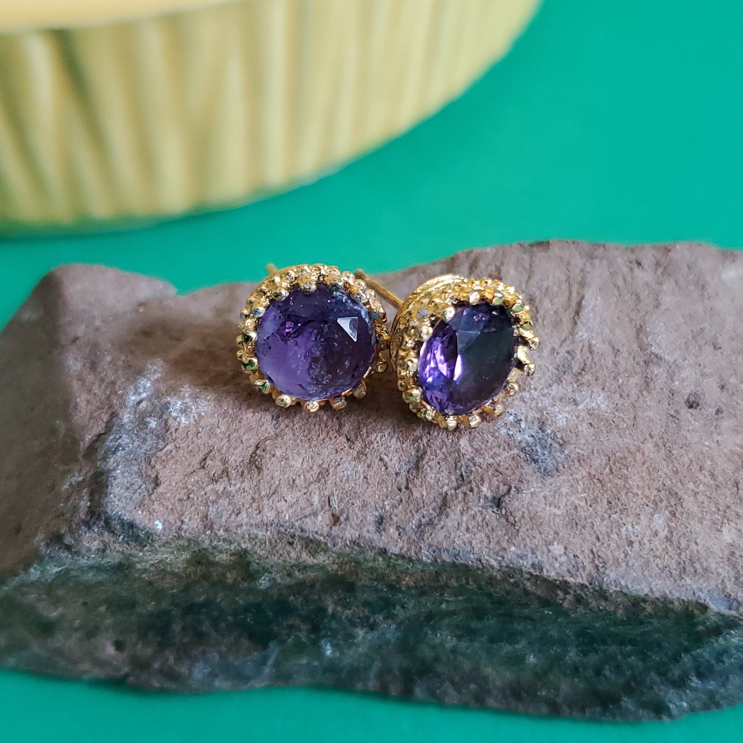 Clematis Purple Post Earrings