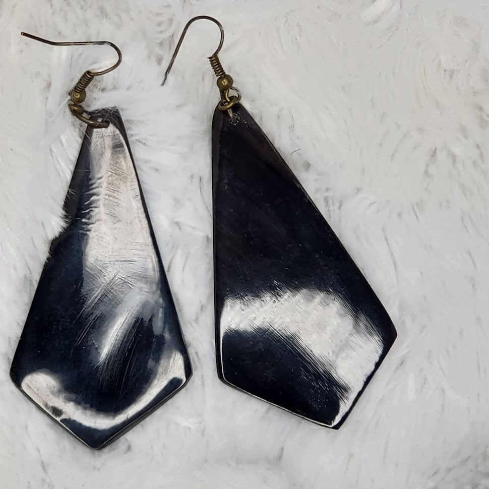 Kite Shaped Drop Dangle Statement Earring using ethically sourced horn