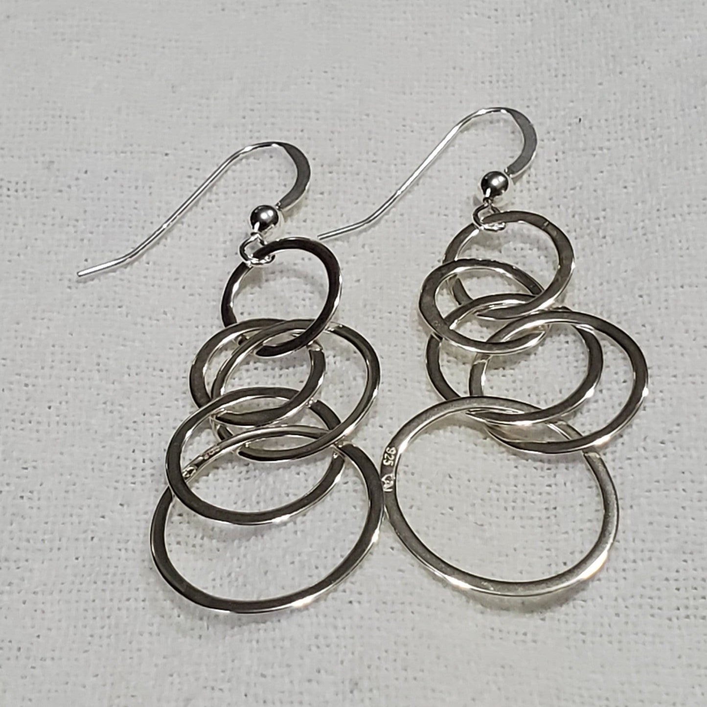 Silver Bubbles Earrings Intertwining Hoops
